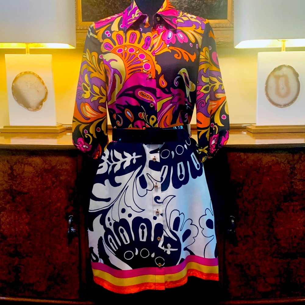 ETCETERA SILK PUCHI INSPIRED DRESS SIZE 6